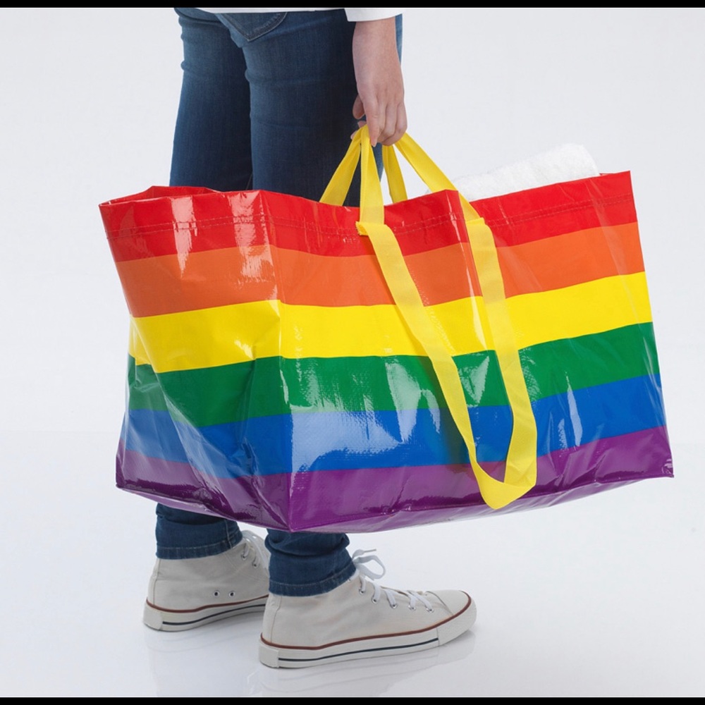 2 IKEA Storstomma Kvanting Pride Rainbow bags New